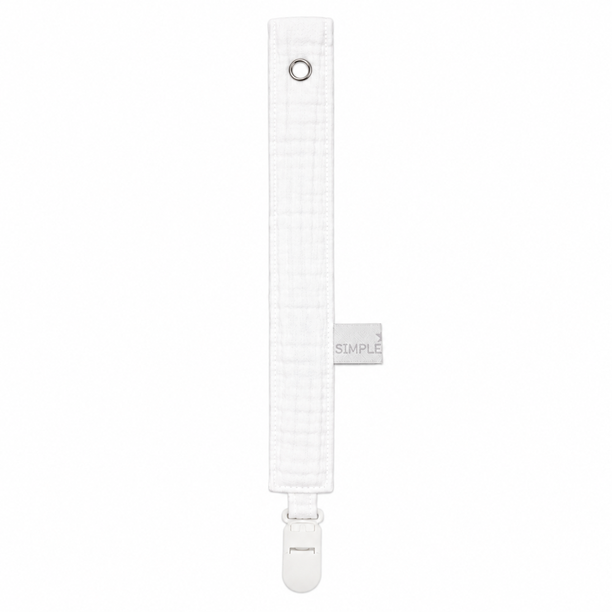 Porta Chupete Muselina Blanco