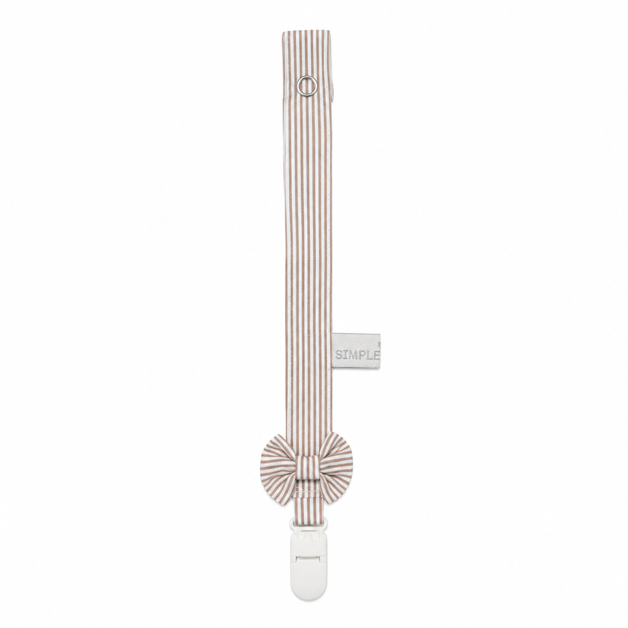 Porta Chupete Rayitas Beige