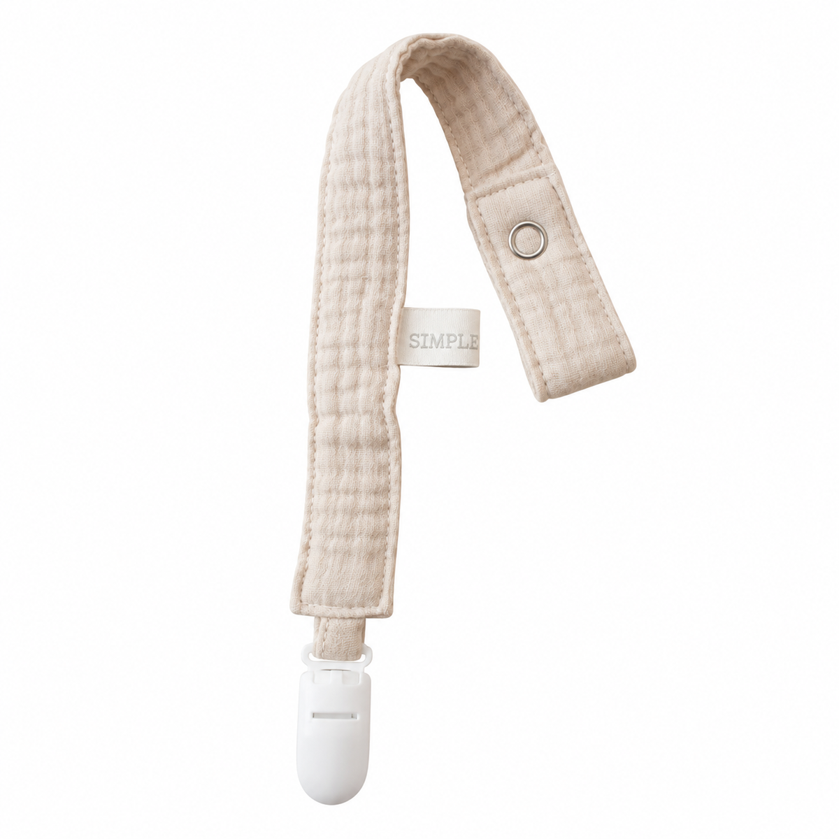Porta Chupete Muselina Beige