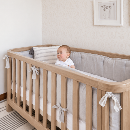 Protector de Cuna 120x60 Lino Gris