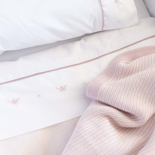 Set Sábanas Abeja Rosada Cuna