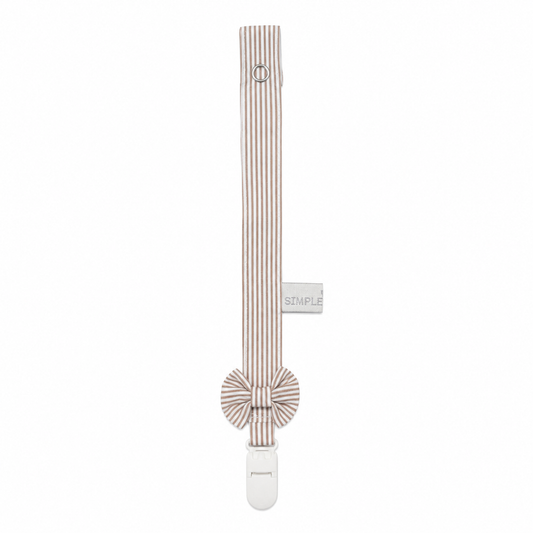 Porta Chupete Rayitas Beige