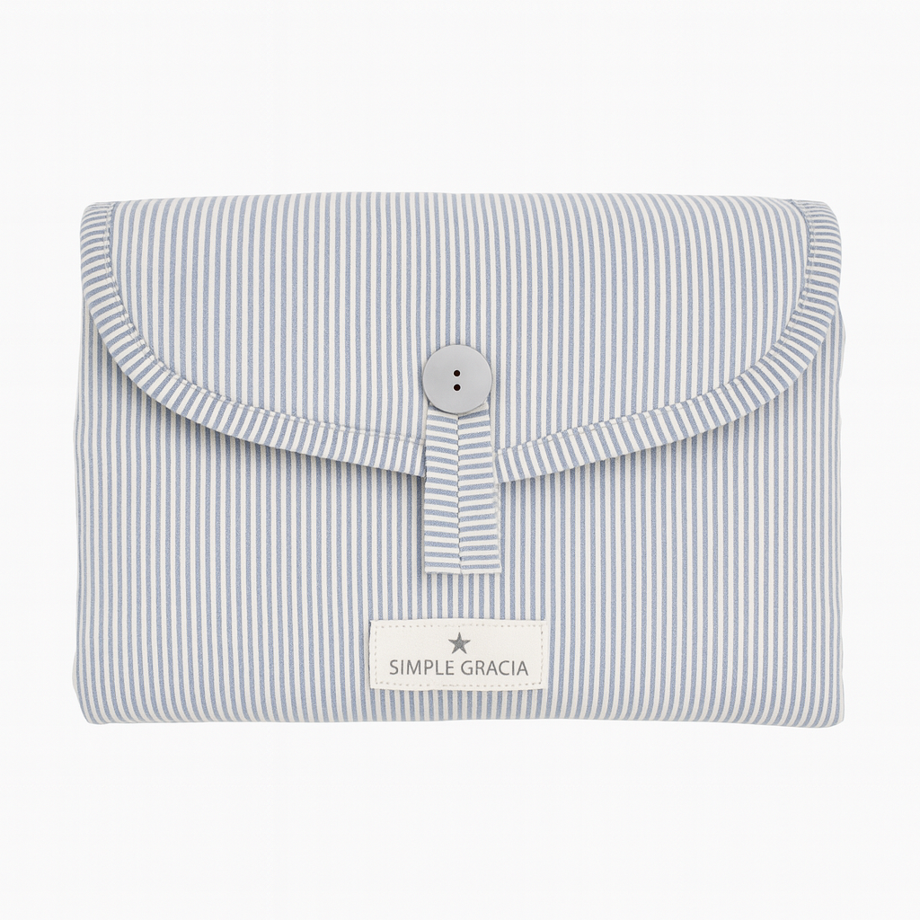 Mudador Portátil Rayas Celeste