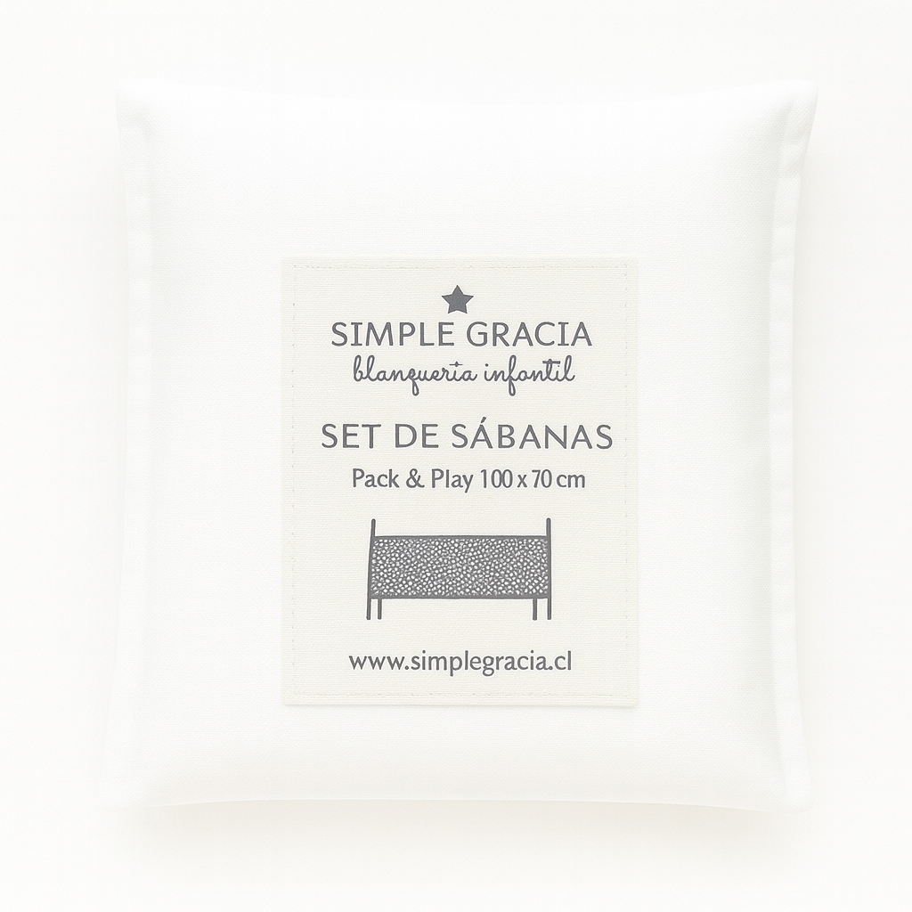 SET SÁBANAS PUNTO BLANCAS PACK PLAY/ GRACO