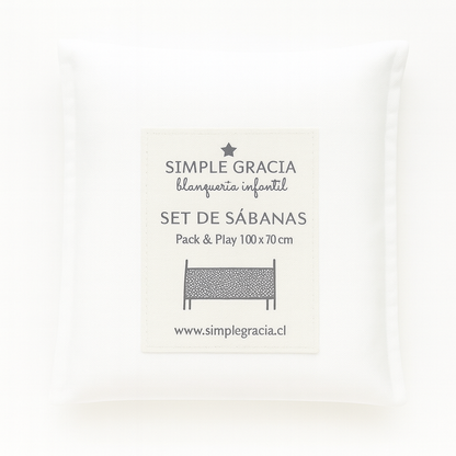 Set Sábanas Punto Blancas Pack & Play