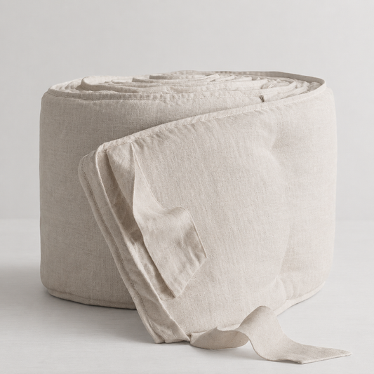 Protector de Cuna 140x70 Lino Beige Acolchado - Bebé