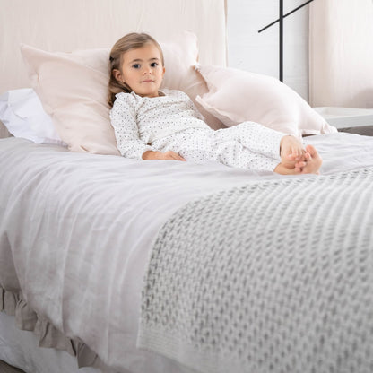 Cubre Plumón Vuelos Cama Lino Gris Claro