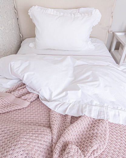 Cubre Plumón Vuelos Cama Lino Blanco