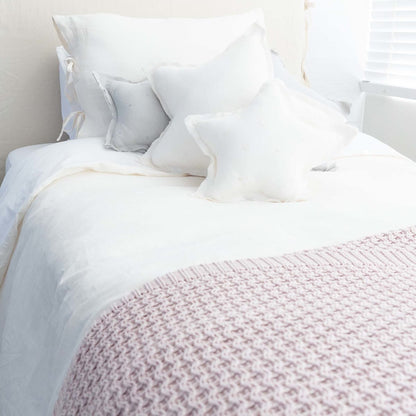 Piecera Cama Pompón Rosada