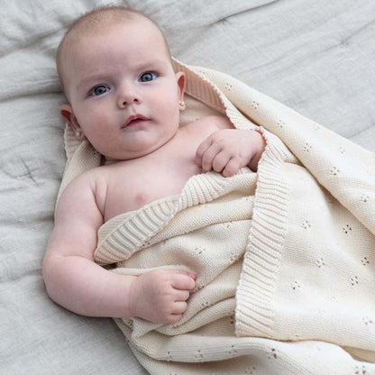 Manta Para Bebés Punto Flor