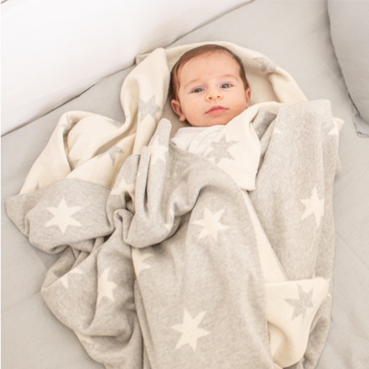 Manta Para Bebés Tejida Estrellas