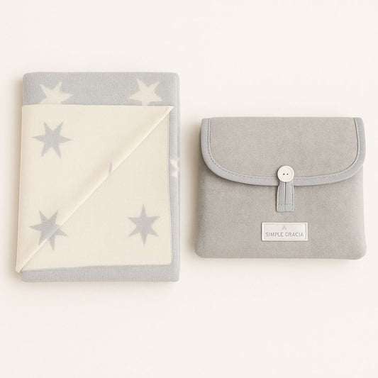 Pack Regalo Manta Estrella - Mudador Portatil Gris